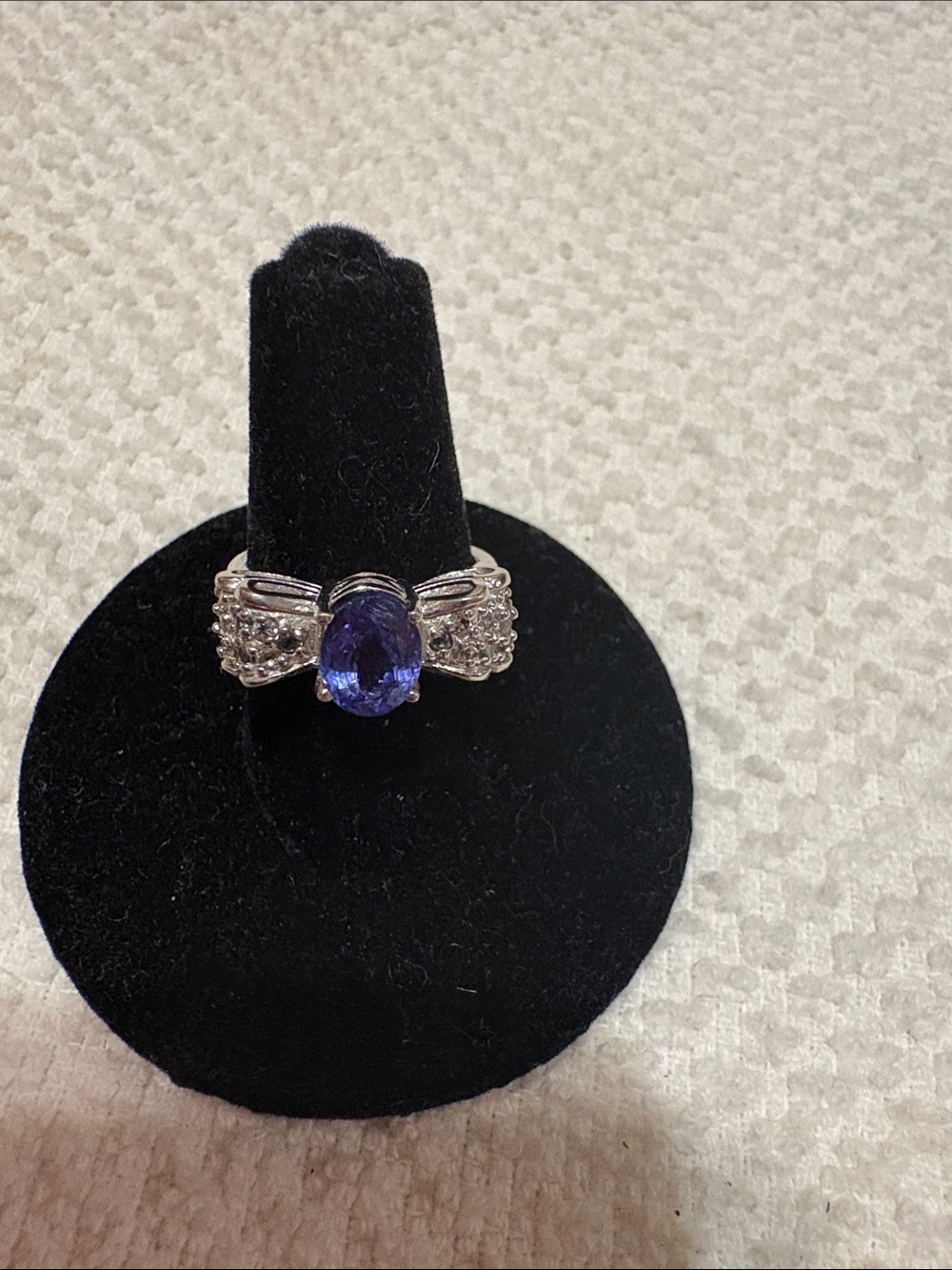 Kay Jewelers Silver Ring with Deep Tanzanite Oval Stone